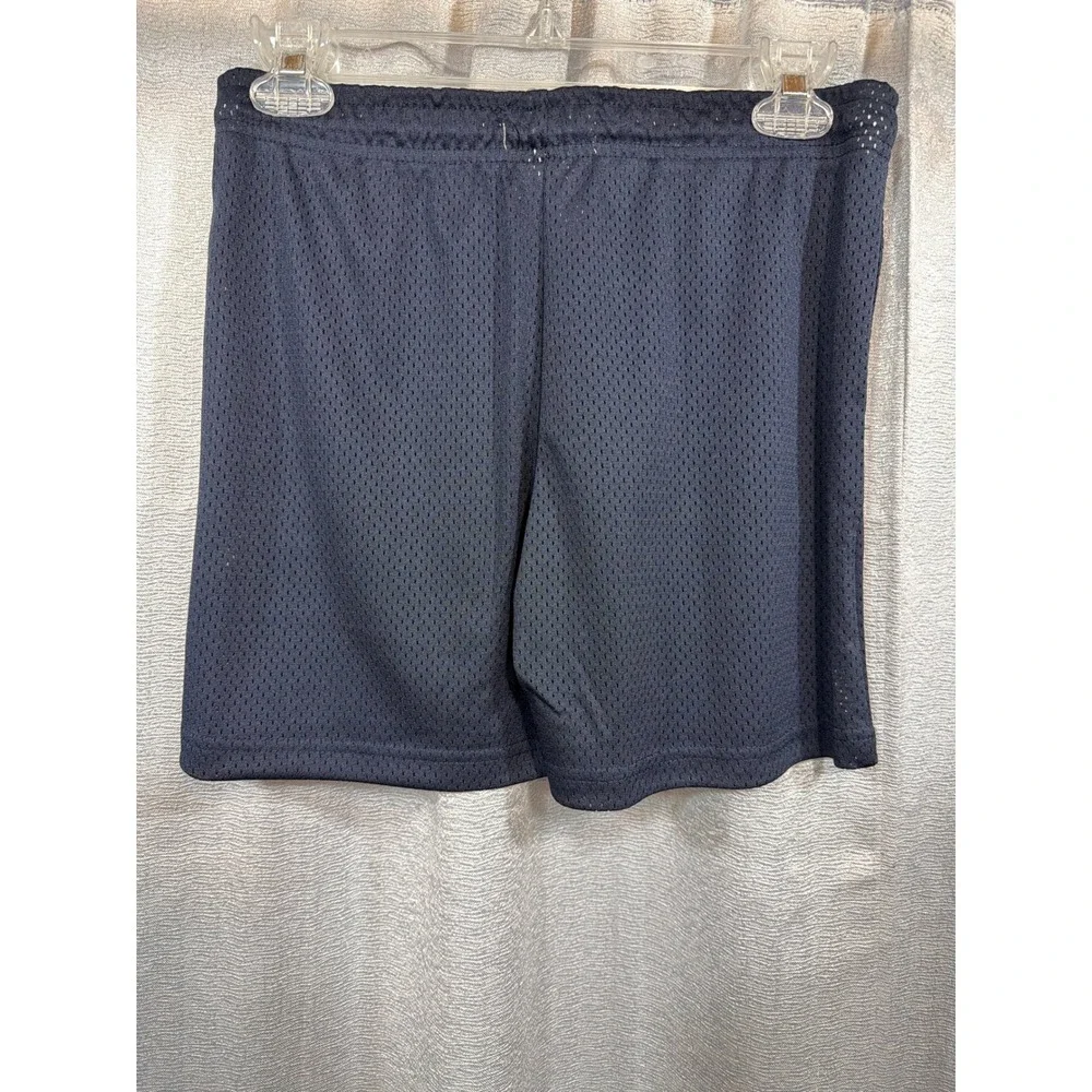 BKTSQD Navy Blue Mesh Athletic Shorts Youth XL Chenille B Patch Varsity YA31SS26